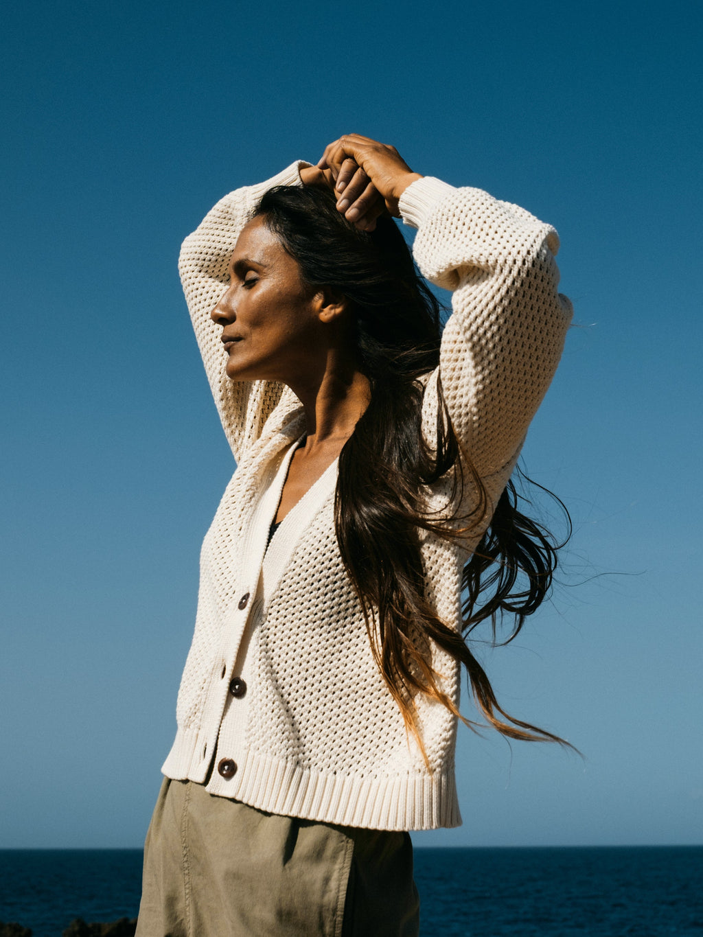 Women's Pol Open Stitch Cardigan